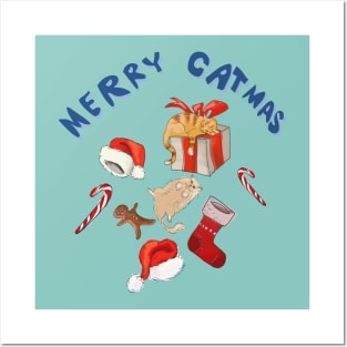 Merry Catmas Posters and Art